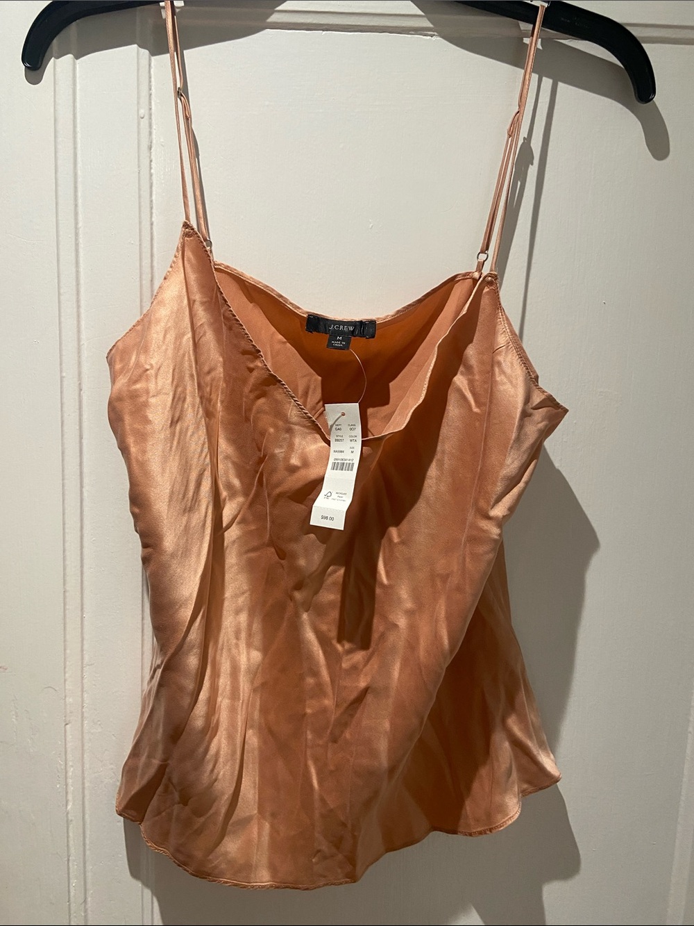J. Crew Satin Camisole in Copper Peach